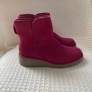 UGGPure Pink Kristin Classic Slim Wedge Mini Boots NWT Size 6 1/2